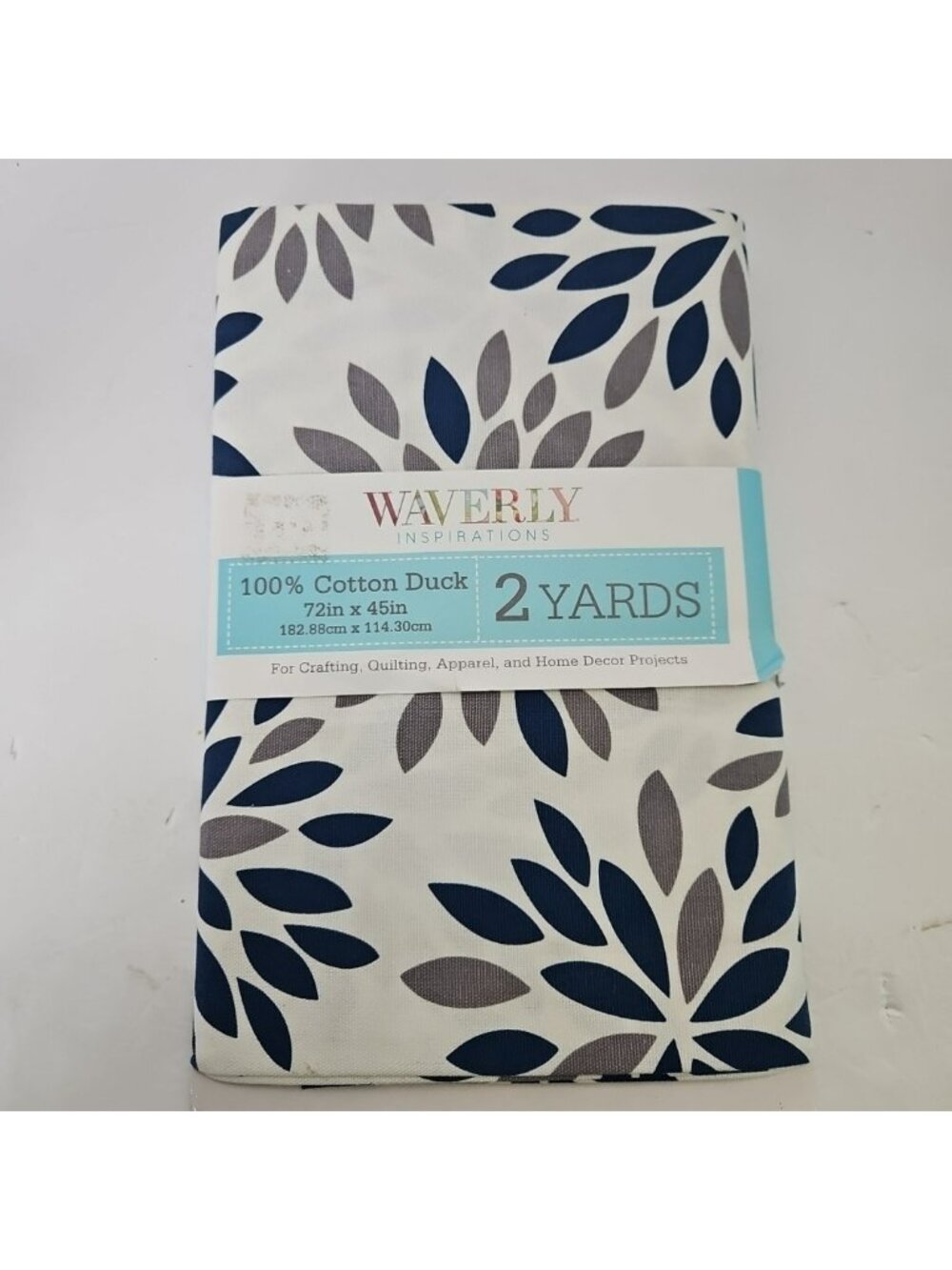 Waverly Inspirations Blue Gray Floral Print Cotton Duck Fabric - 2 yards